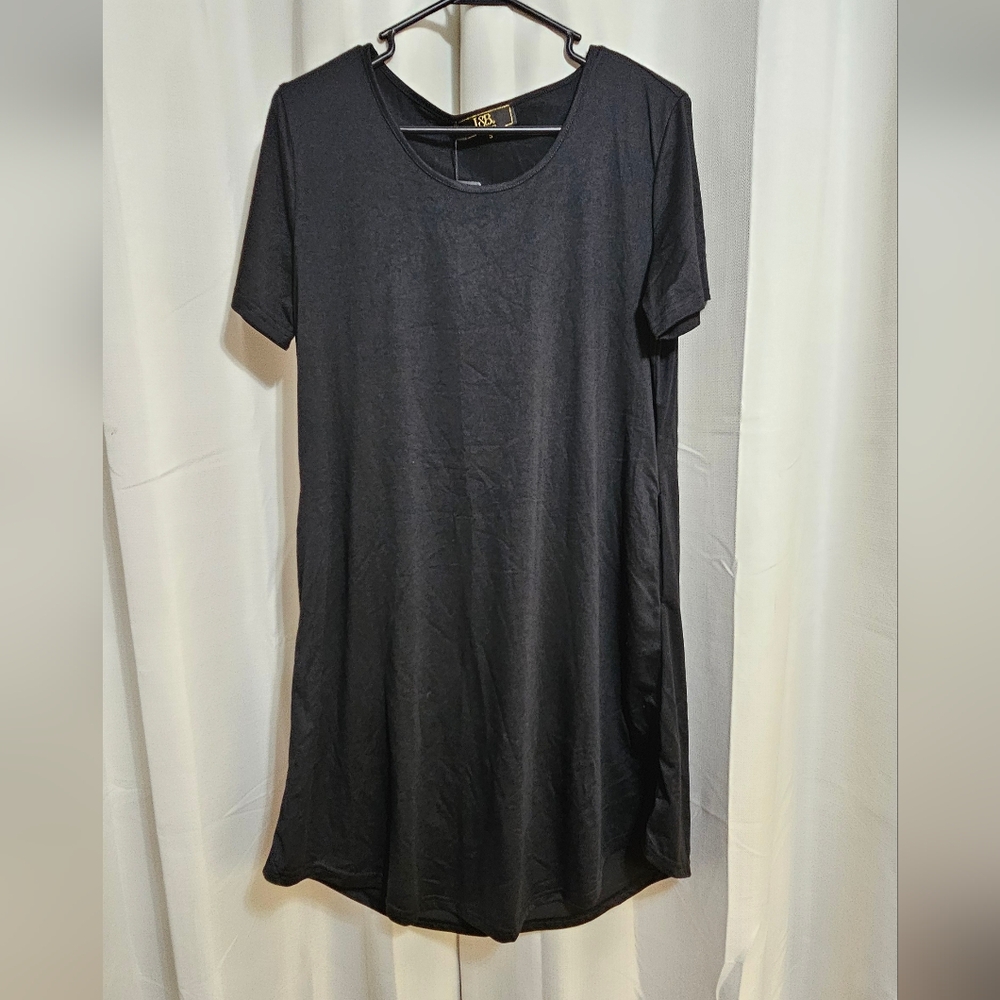 Black Tshirt Dress With Pockets